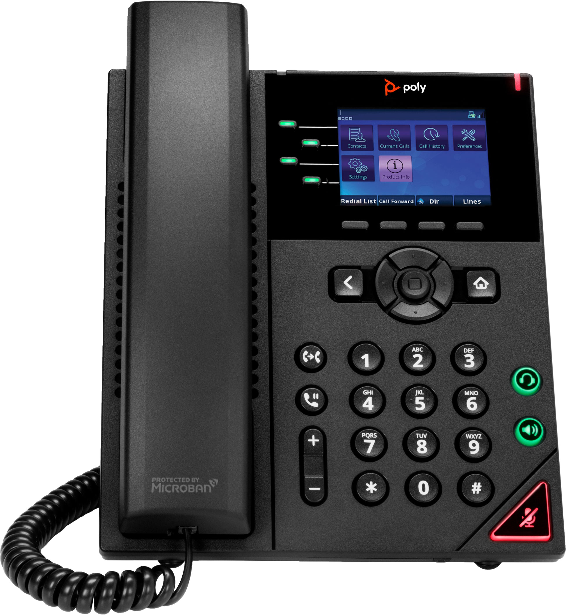 HP Poly VVX 250 – IP-Telefon, 4 SIP-Konten, 2,8", Gigabit, PoE, schwarz