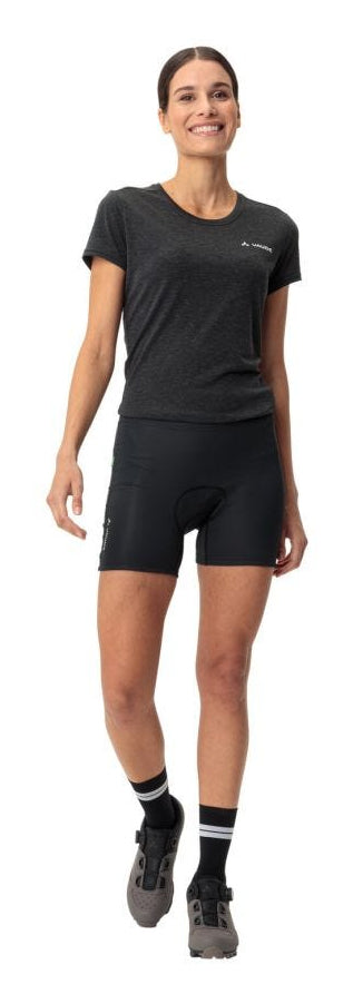 VAUDE Velo-Innenhose T-Pad Damen – Grösse 48 – Schwarz, Polyester/Elasthan (recycelt), Slim fit