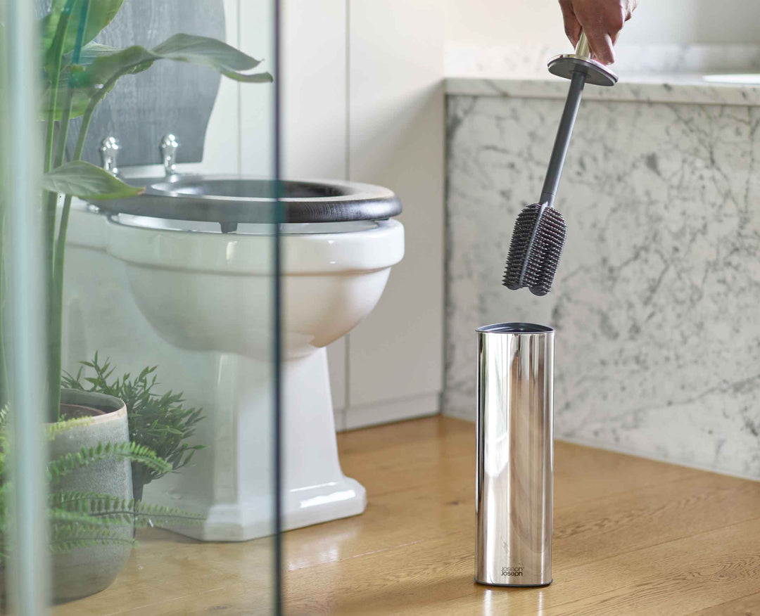 Joseph Joseph WC-Bürstenset – Edelstahl, mit Silikonbürste, H 43,7 cm