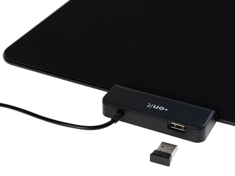 ONIT F02014 Maus & Mauspad (induktiv) – Maus – Kabellos (Bluetooth/2,4 GHz), 8000 DPI, rechts, schwarz