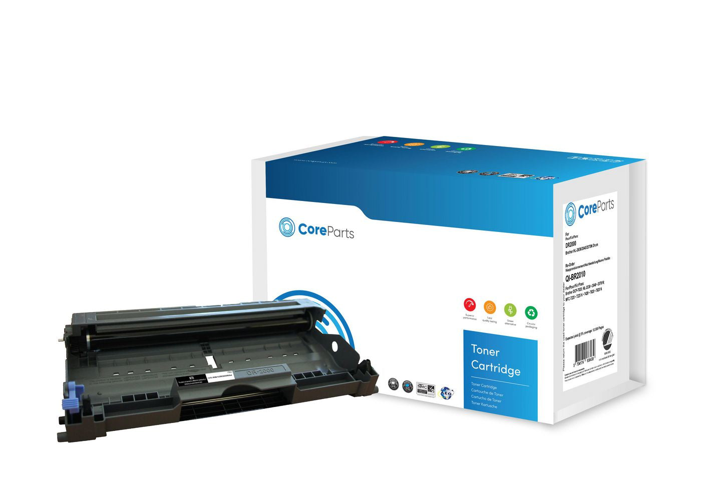 CoreParts Kompatible - Bildtrommel - Schwarz - DR2000 - für Brother HL-2030/2040/2070N - 12'000 Seiten