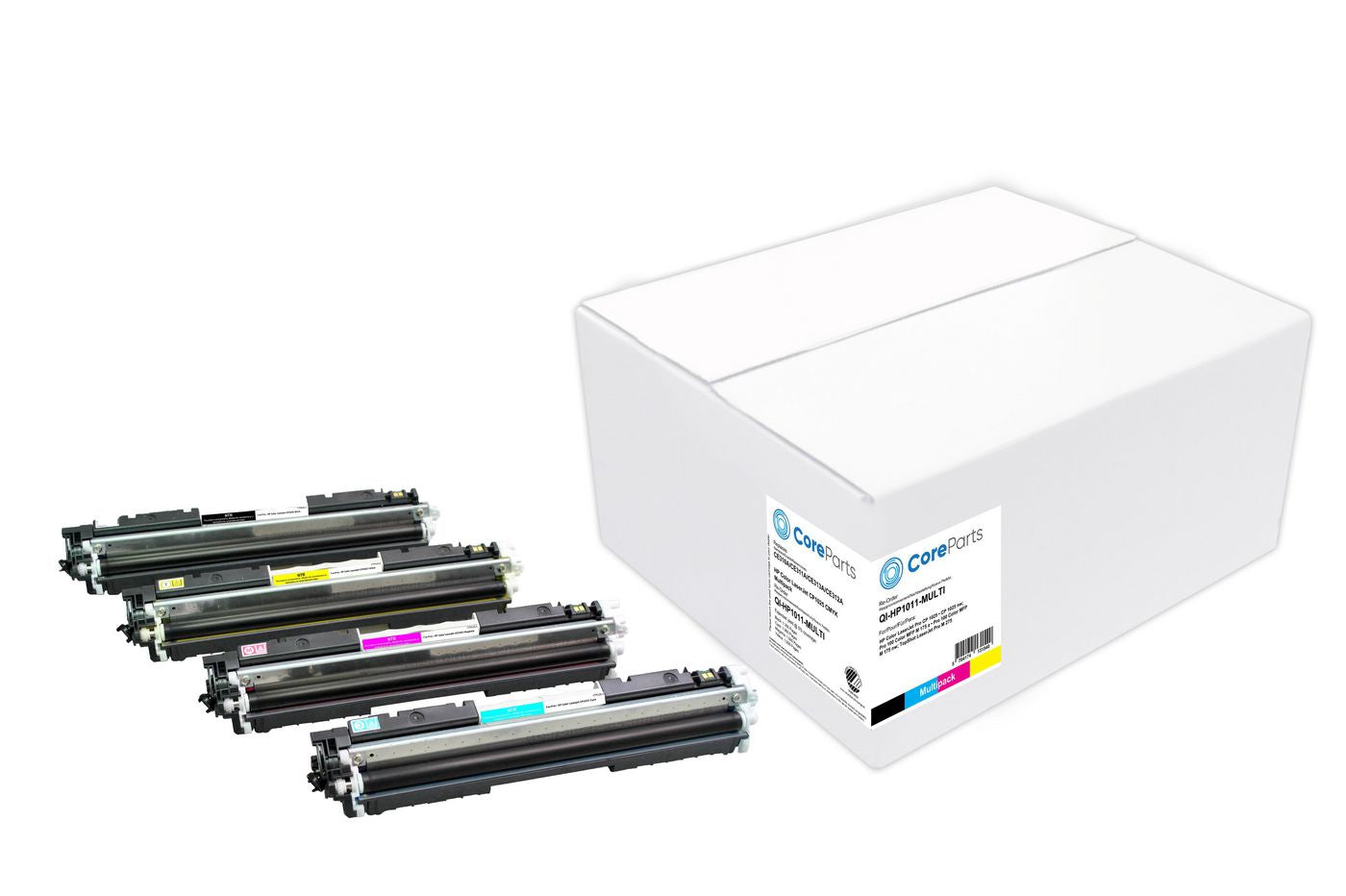 CoreParts Toner-Multipack – BK/C/M/Y, schwarz 1200, C/M/Y 1000 Seiten – für HP Color LaserJet CP1025