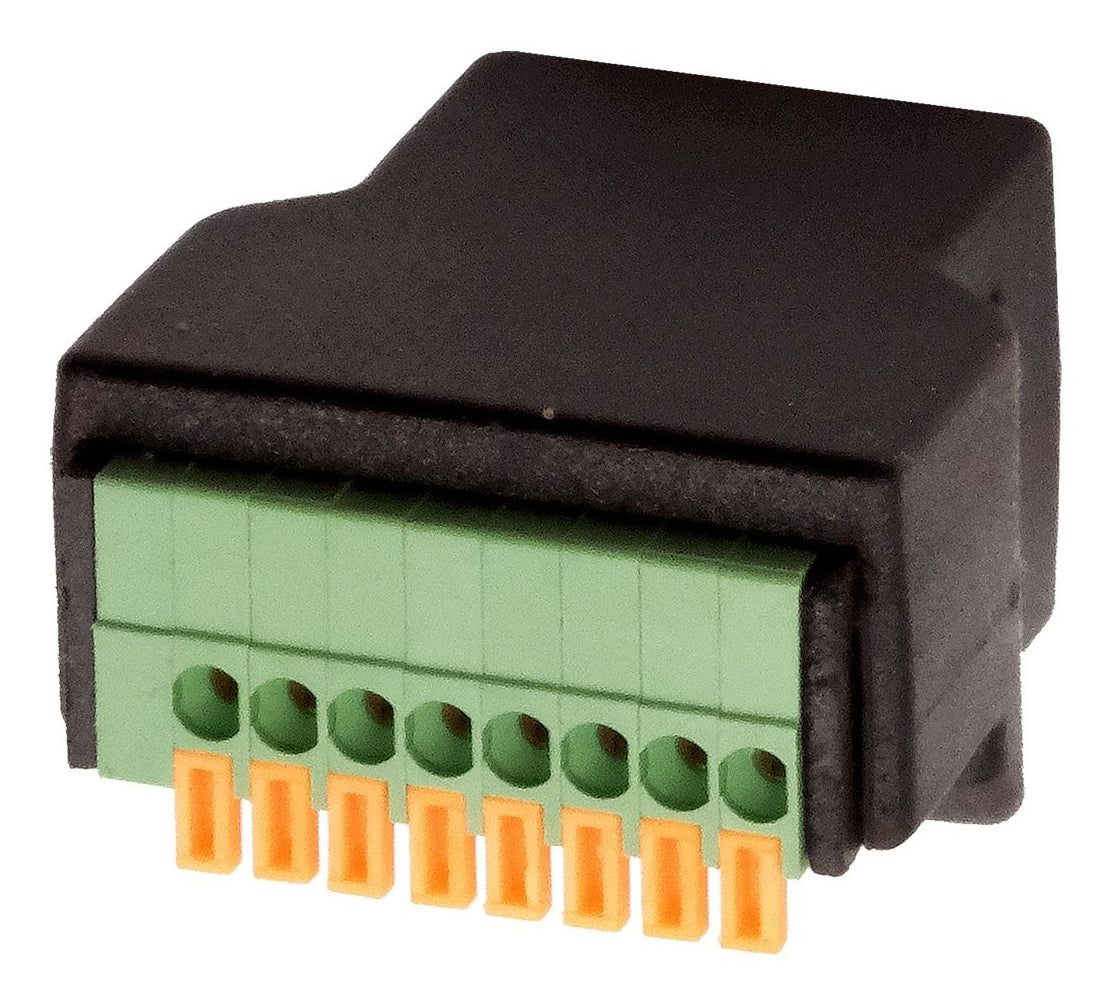 EXSYS EX-49112 Adapter RJ-45 zu 8-poligem Terminalblock – Cat5e, RJ-45 Buchse, Schwarz