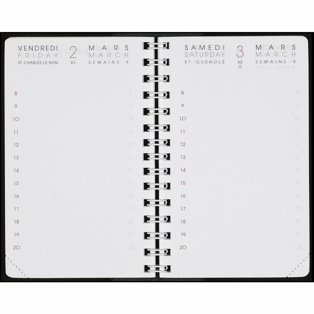 Quo Vadis Kalendereinlage 2027, 1 Tag/1 Seite, 8,0 × 13,0 cm, für Agenda Moderne 13, Französisch