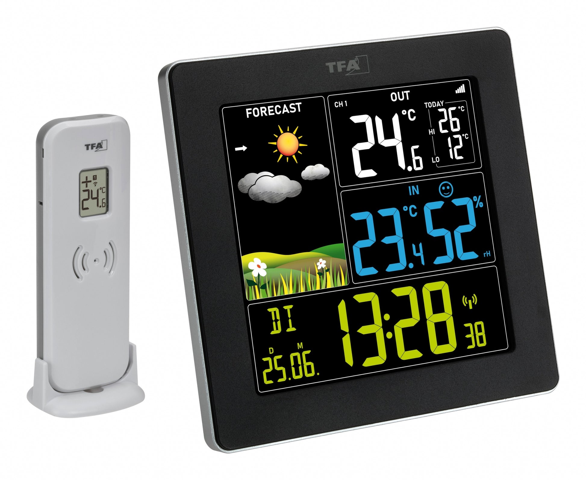 TFA-Dostmann SUN 2 Temperatur-/Feuchtesensor – Kabellos (433 MHz), −40–60 °C, 10–99 %, Eingebaut