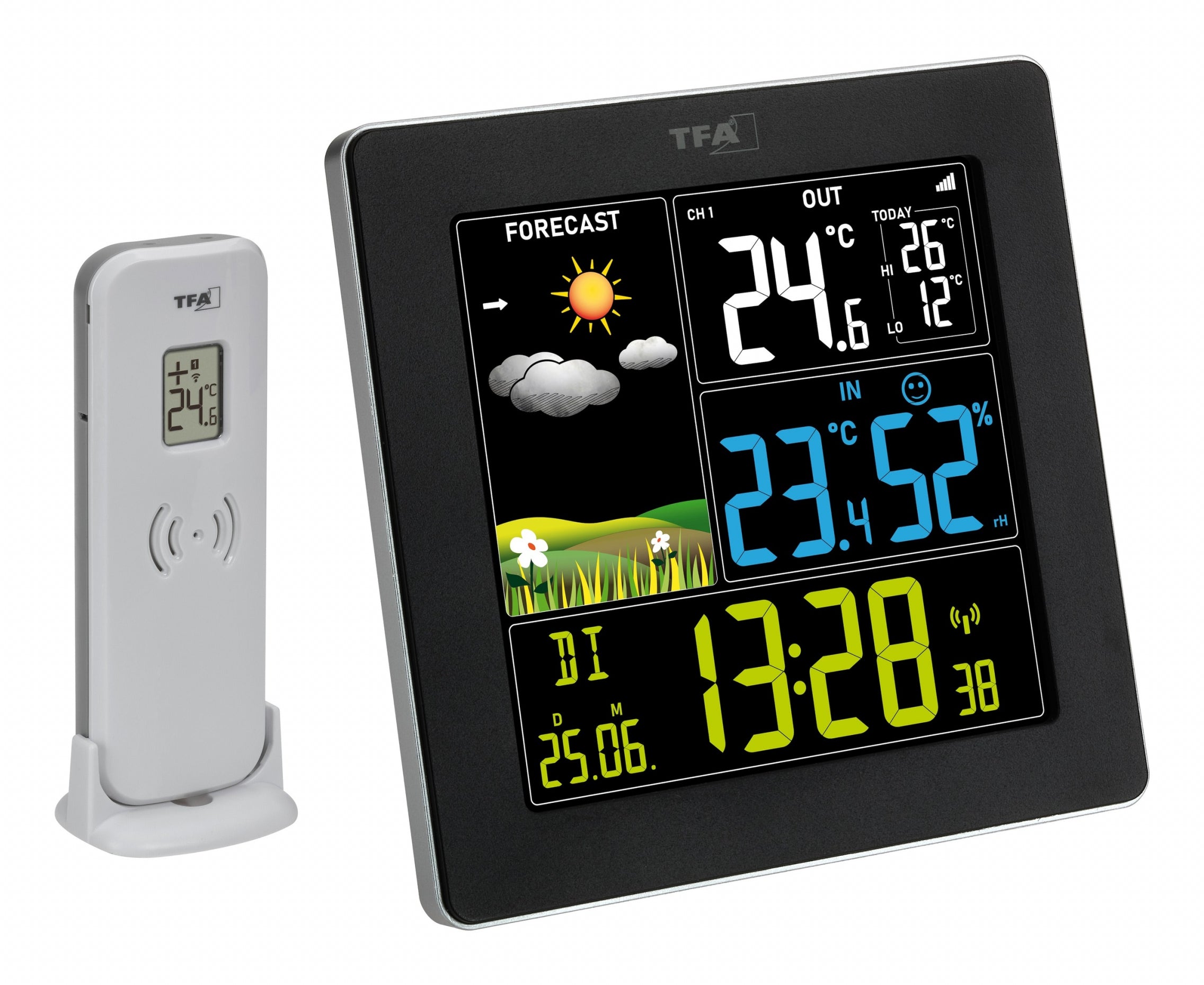 TFA-Dostmann SUN 2 Temperatur-/Feuchtesensor – Kabellos (433 MHz), −40–60 °C, 10–99 %, Eingebaut