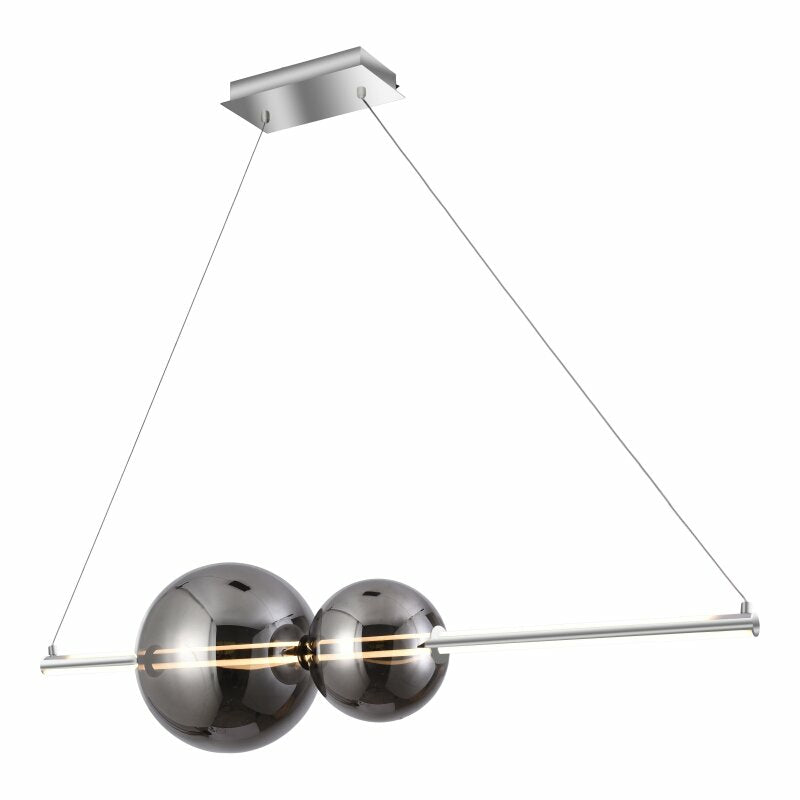 Näve Pendelleuchte – 105,3 cm, 4000 lm, 32 W, 3000 K, dimmbar, chrom/grau