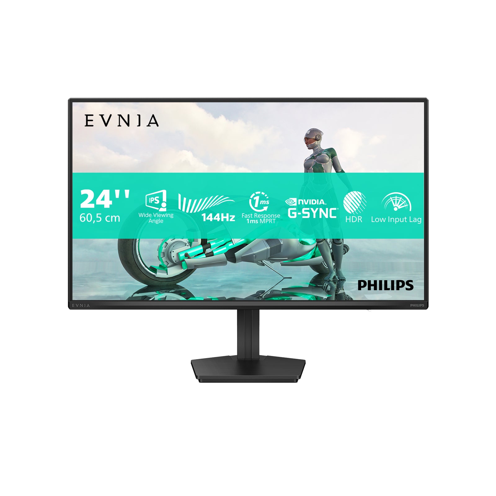 Philips 24M2N3200NF/00 – Monitor, 23,8", 1920 × 1080 (Full HD), IPS, 144 Hz, 300 cd/m², Adaptive Sync, Grau