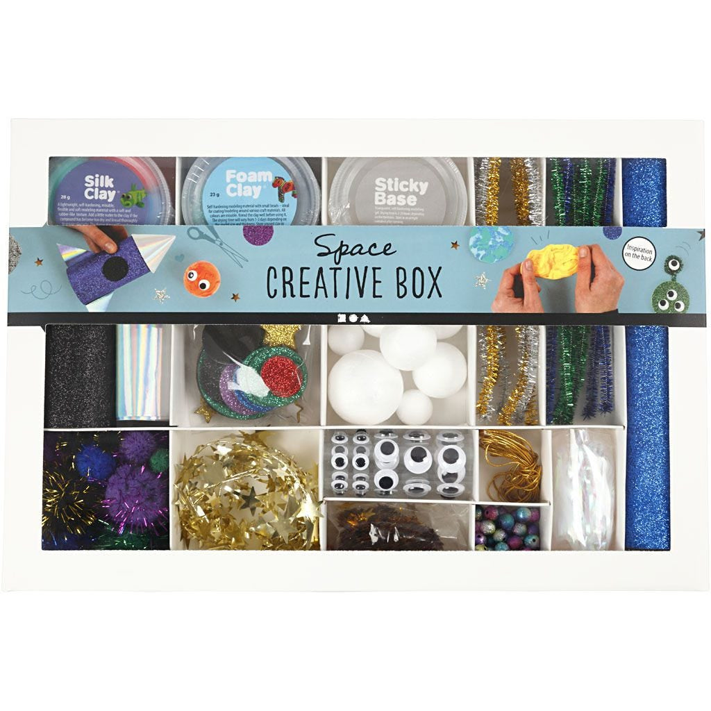 Creativ Company Kreativbox – Bastelset – Weltraum – 16-teilig – ab 3 Jahren
