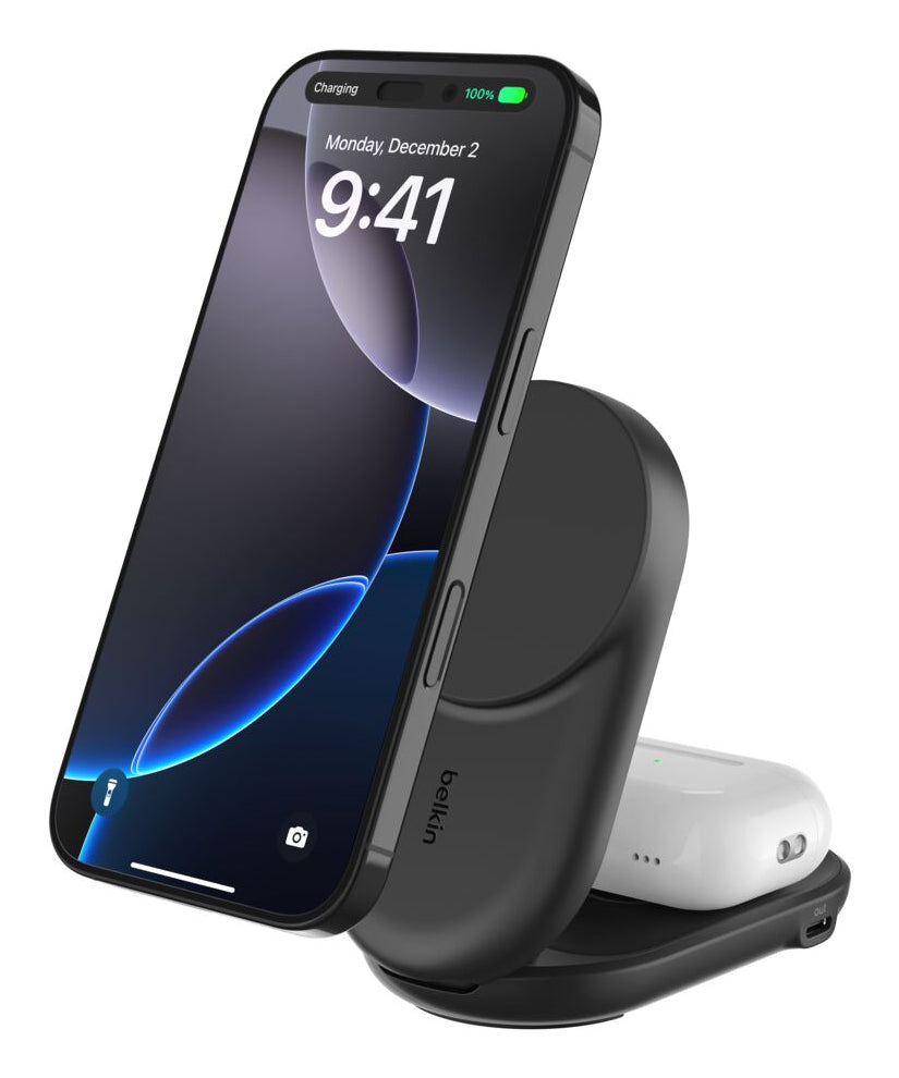 Belkin ULTRACHARGE Ladestation – 25 W, Qi, magnetisch, 2-in-1, klappbar