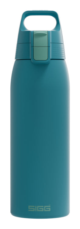 SIGG Shield One Kindertrinkflasche 1 l – Druckknopfdeckel, BPA-frei, Edelstahl