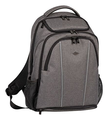 Wedo Schulrucksack – für 15,6", 28 l, mit gepolstertem Notebookfach, Polyester – Grau
