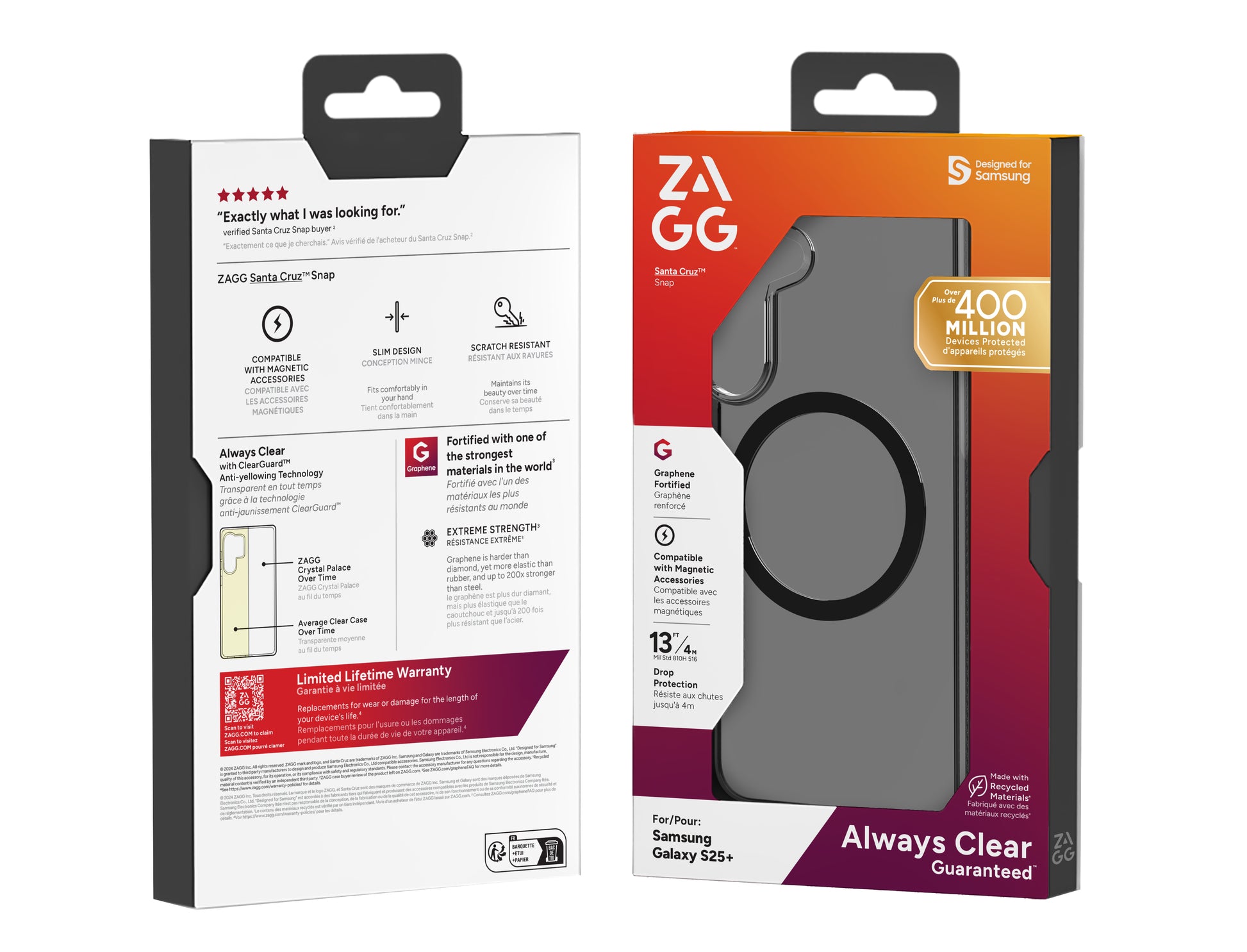 ZAGG Backcover SANTA CRUZ SNAP – für Samsung Galaxy S25+ – schwarz
