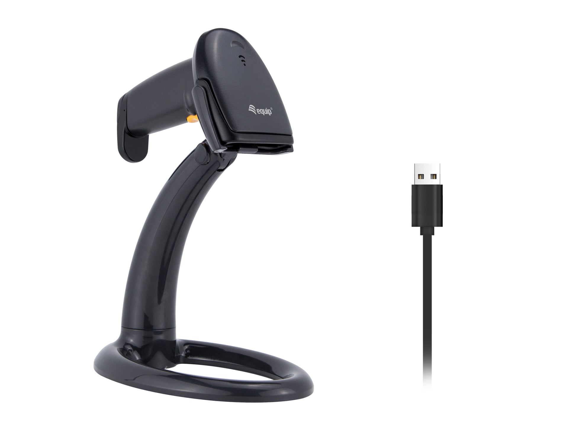 Equip 1D Kabelgebundener USB-Barcodescanner, IP54, mit Ständer, für Windows, Android, iOS