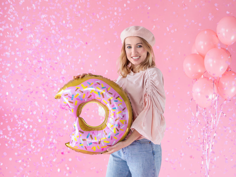 PartyDeco Konfettikanone Kreis – Pink – 60 cm – 1 Stk