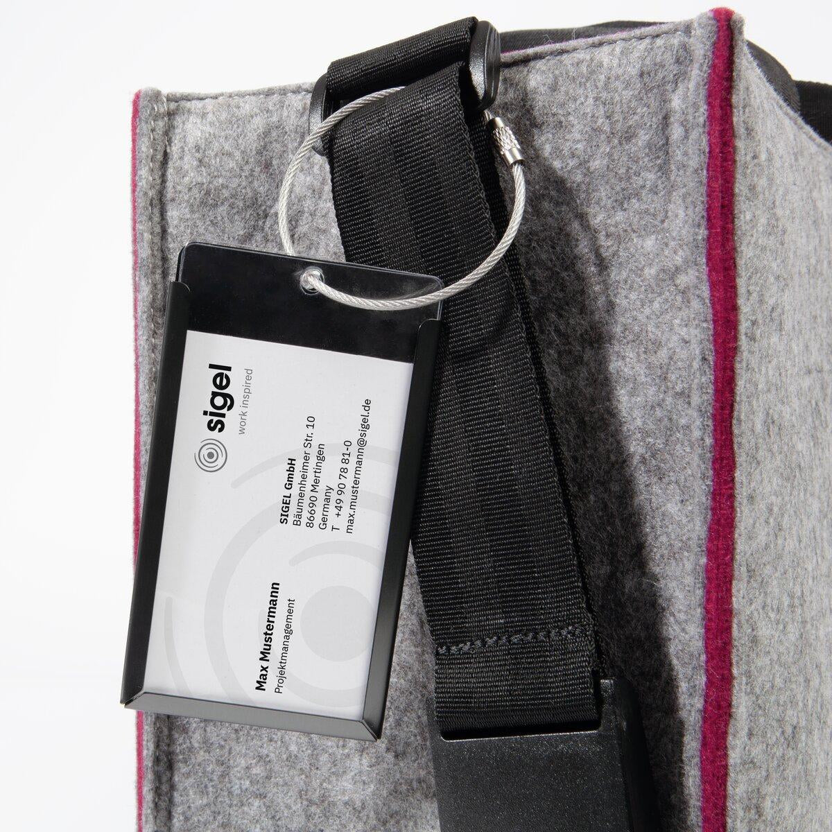 Sigel Tragetasche Desk Sharing Bag Bicolor M – 15 l, für Notebooks bis 15,4", rPET, grau/rot, 36 × 28 × 15 cm