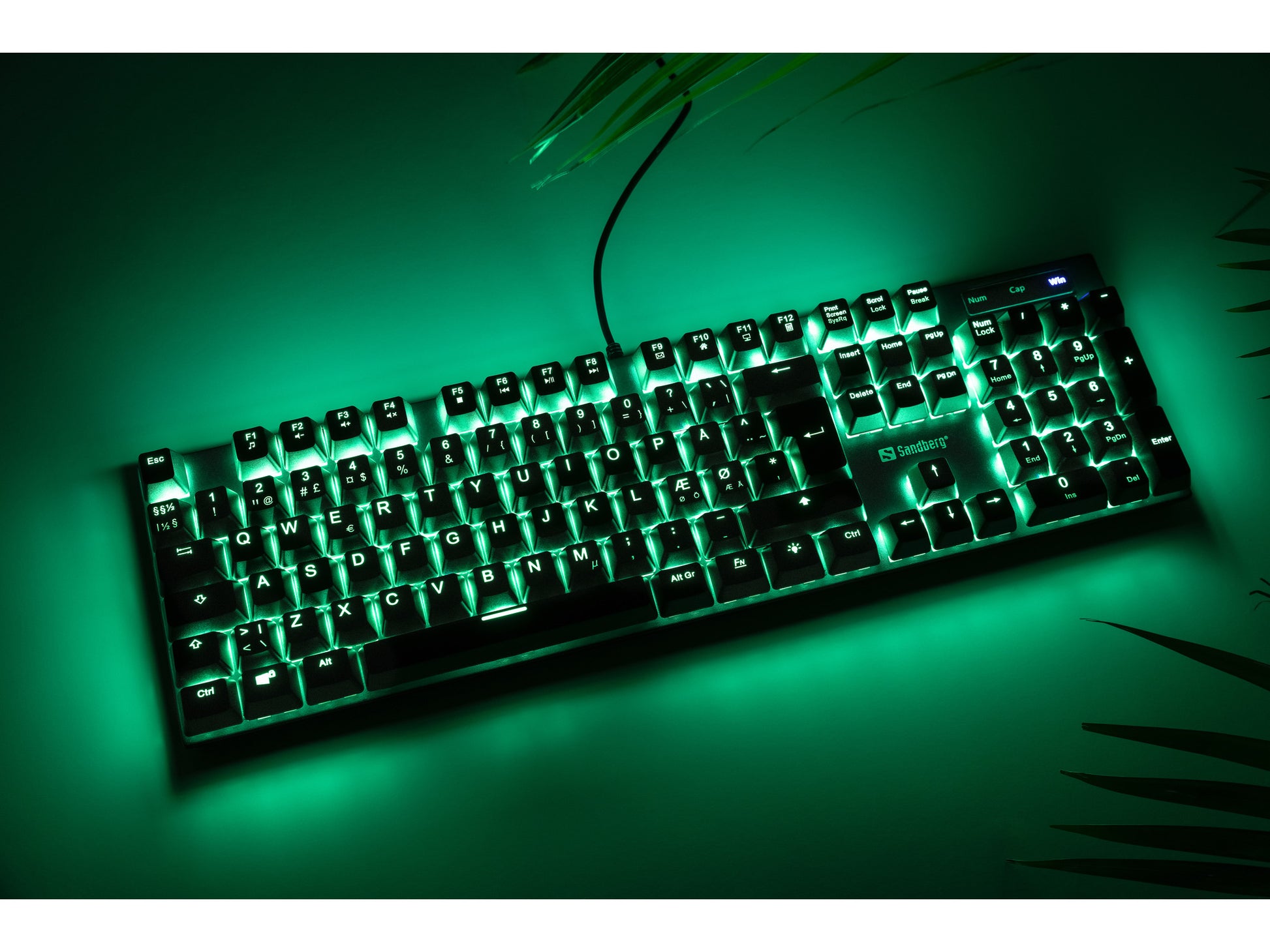 Sandberg Gaming-Tastatur – mechanisch, kabelgebunden – USB – QWERTY (Nordic) – RGB – Schwarz