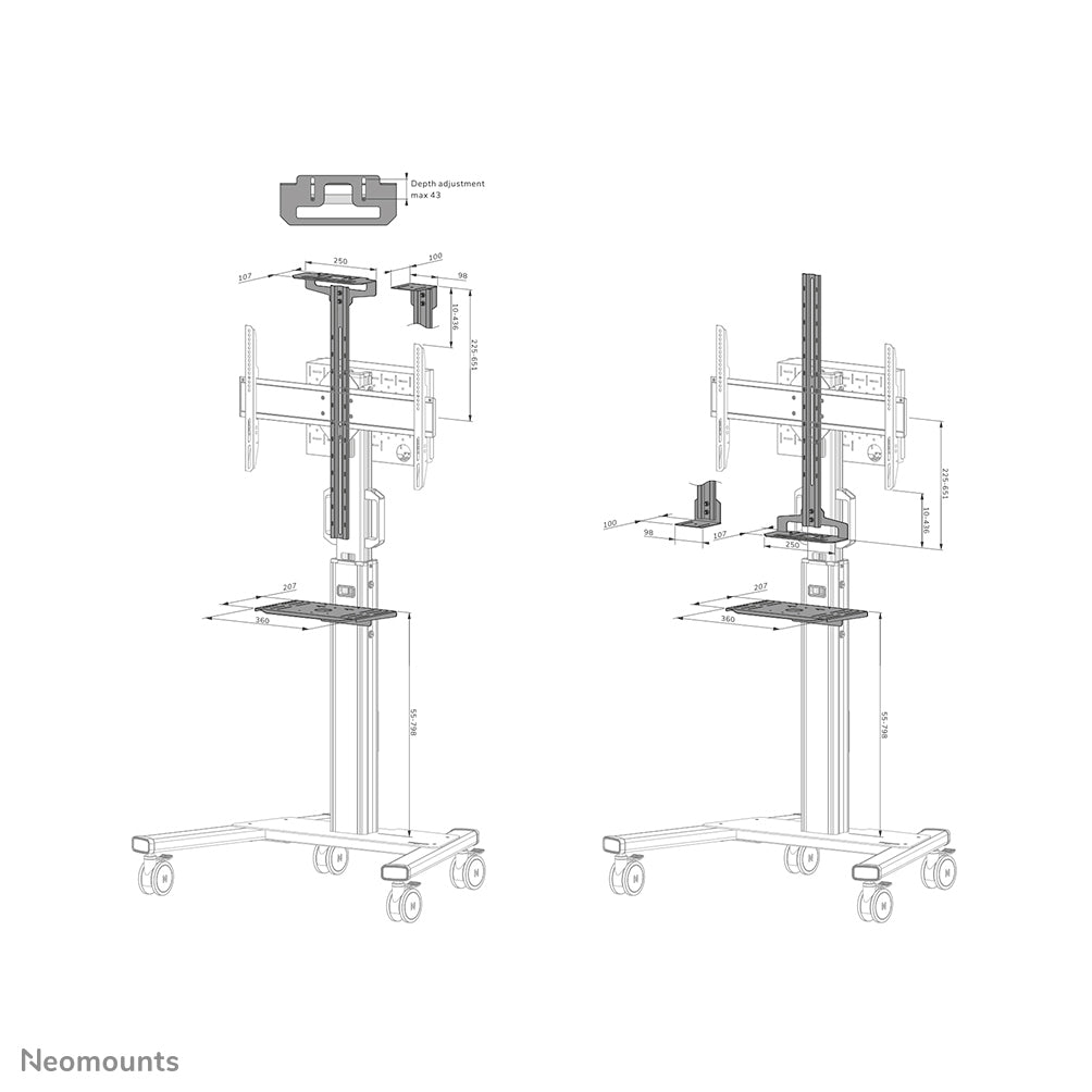 Neomounts AV1-825BL – Halterung – 9,0 kg, Schwarz