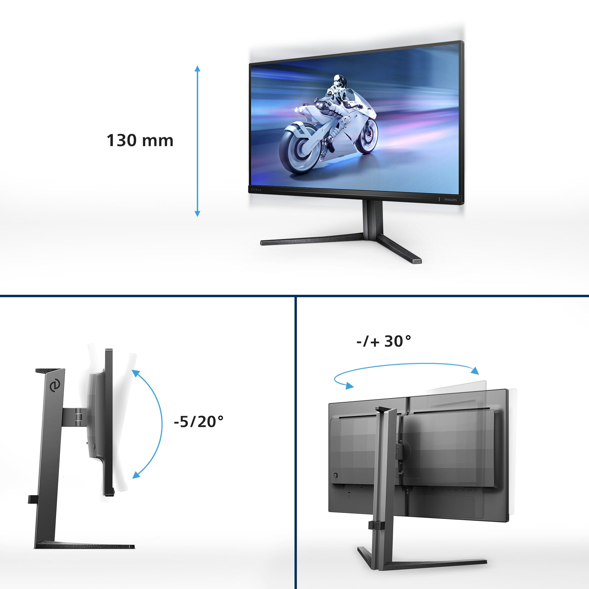 Philips 25M2N5200U/00 – Monitor, 24,5" 1920 × 1080 (Full HD), IPS, 390 Hz, 400 cd/m², Höhenverstellbar, USB-Hub
