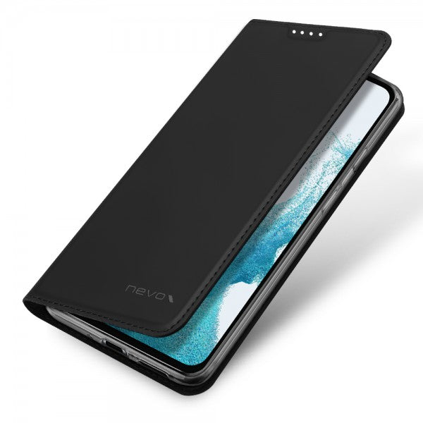Nevox Vario Series Folio – für Samsung Galaxy A54, Schwarz, Kunstleder/TPU, 1 Kartenfach, mit Ständer
