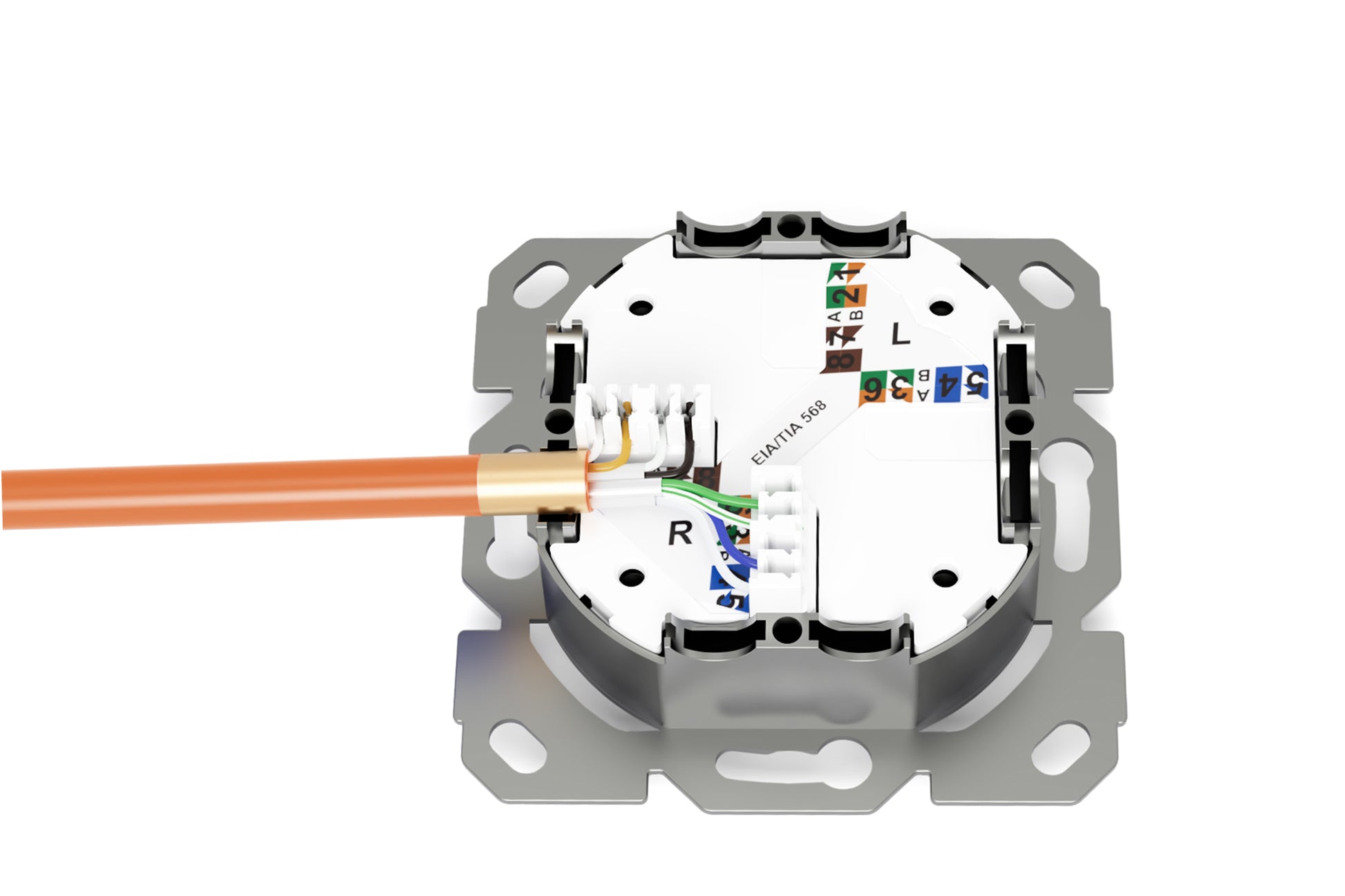 Digitus CAT 6A Netzwerkdose – 1× RJ‑45, Klasse EA, geschirmt, Unterputz, 500 MHz, 1 Stück