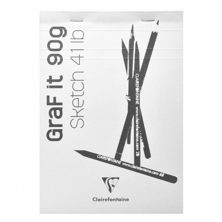 Clairefontaine Skizzenblock Graf It – A6 – 90 g/m² – 80 Blatt – mikroperforiert, Punktematrix