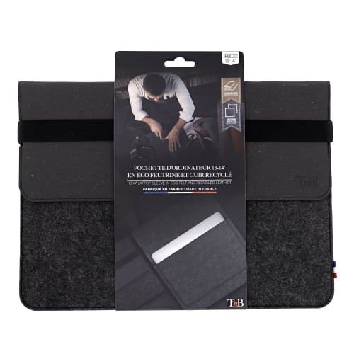 T'nB Notebook-Schutzhülle bis 14" – Schwarz/Grau