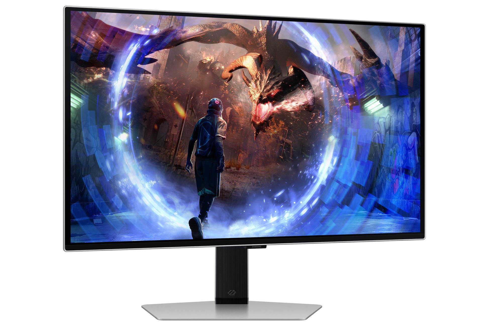 Samsung Odyssey G60Sd – Monitor, 27", 2560 × 1440 (WQHD), OLED, Silber