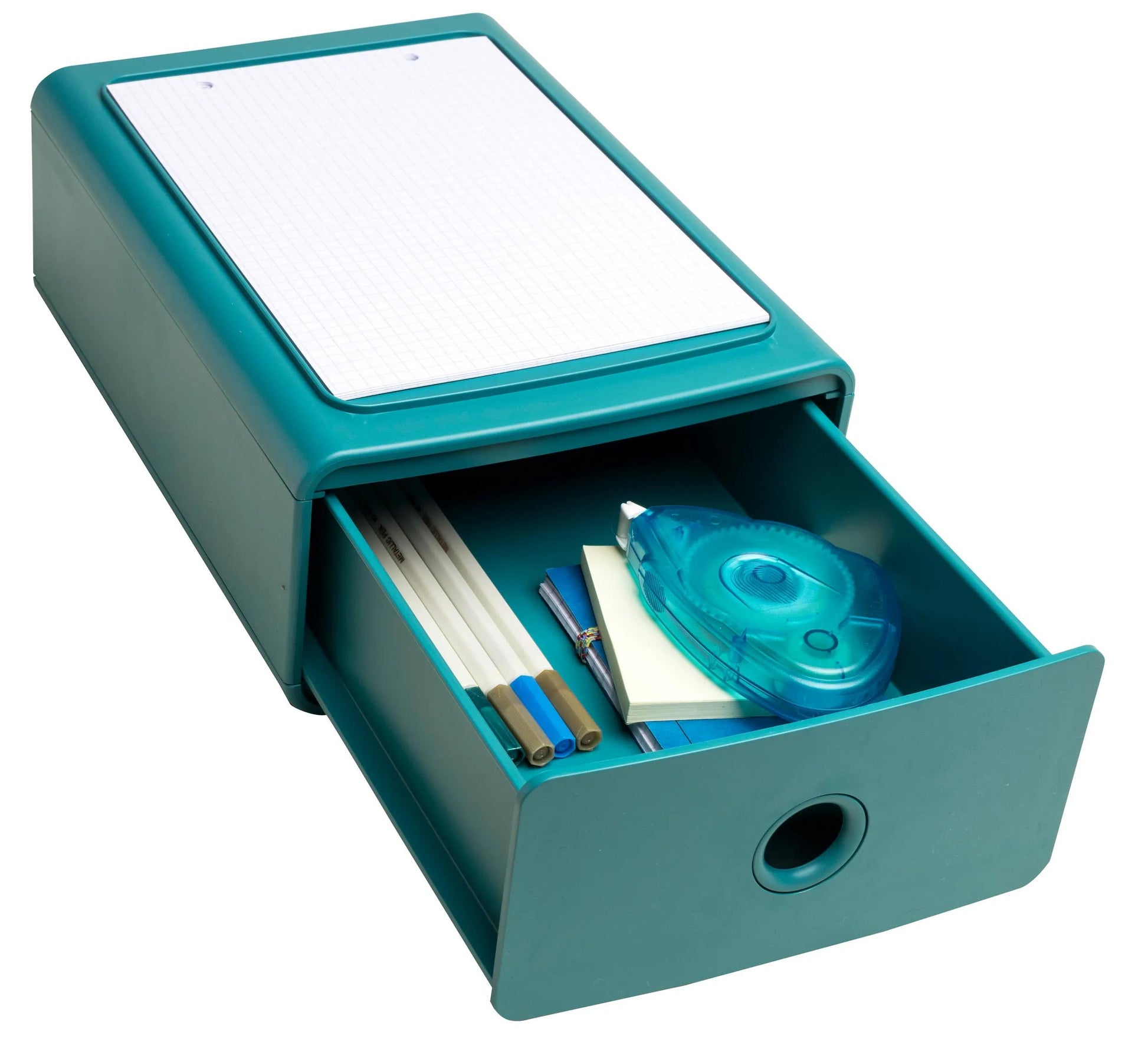 Exacompta SKANDI Schubladenelement – 1 Schublade, für A5+, blau, Polystyrol (PS), B 190 × H 107 × T 265 mm