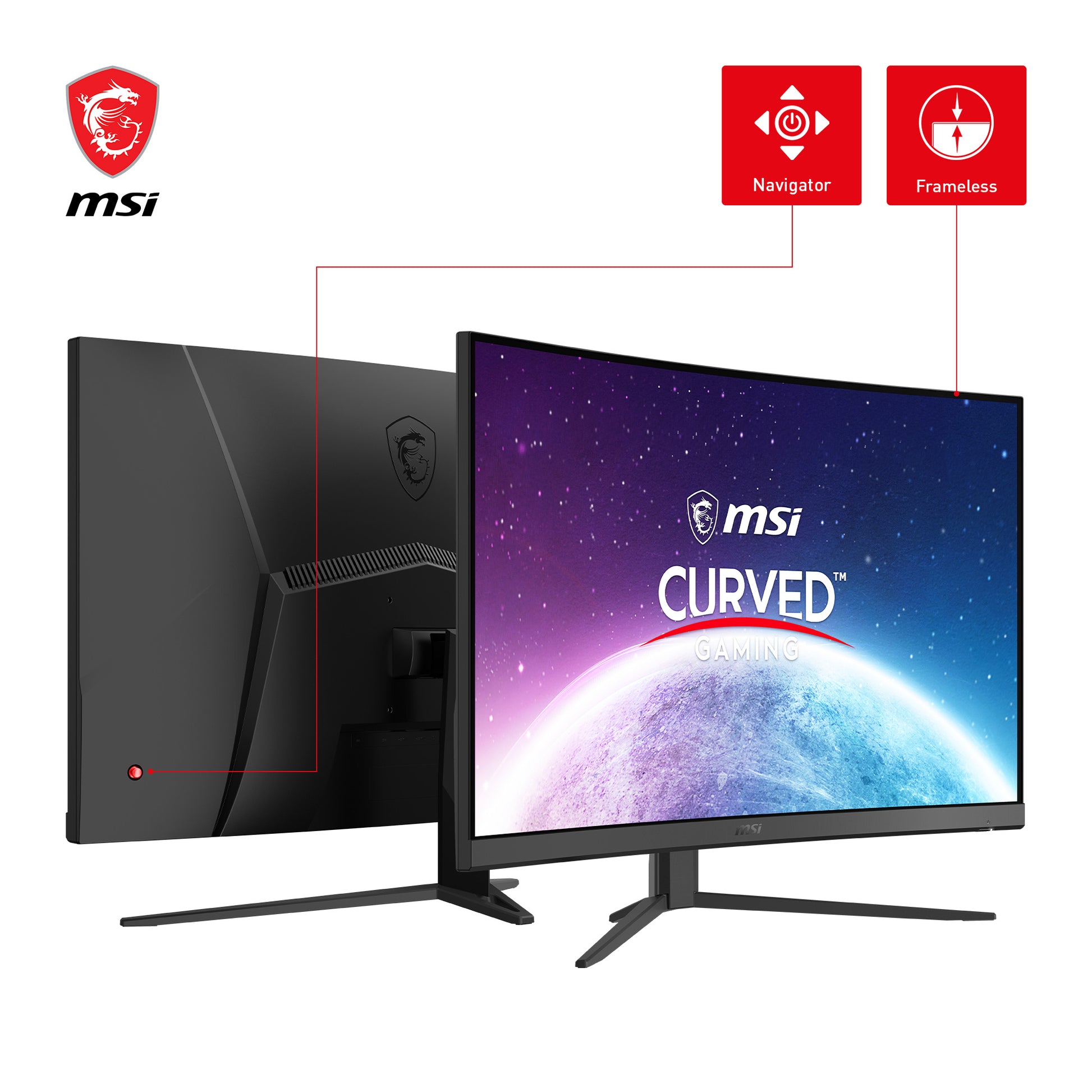 MSI G32C4XDE – Monitor, 31,5", VA, 250 Hz, 300 cd/m², FreeSync Premium, Gebogen, VESA 100 × 100, Schwarz
