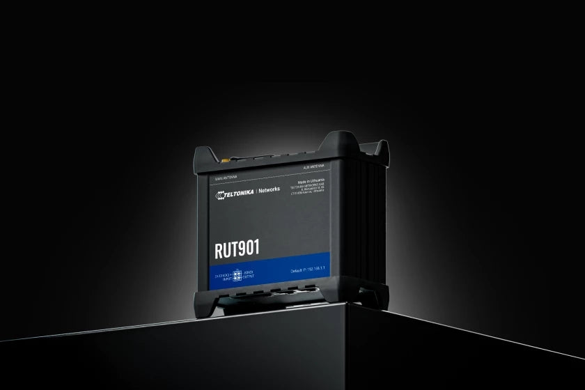 Teltonika RUT901 – LTE-Router, Wi-Fi 4, 2,4 GHz, 4x LAN (Fast Ethernet), SIM-Slot, PoE, IP30, Schwarz
