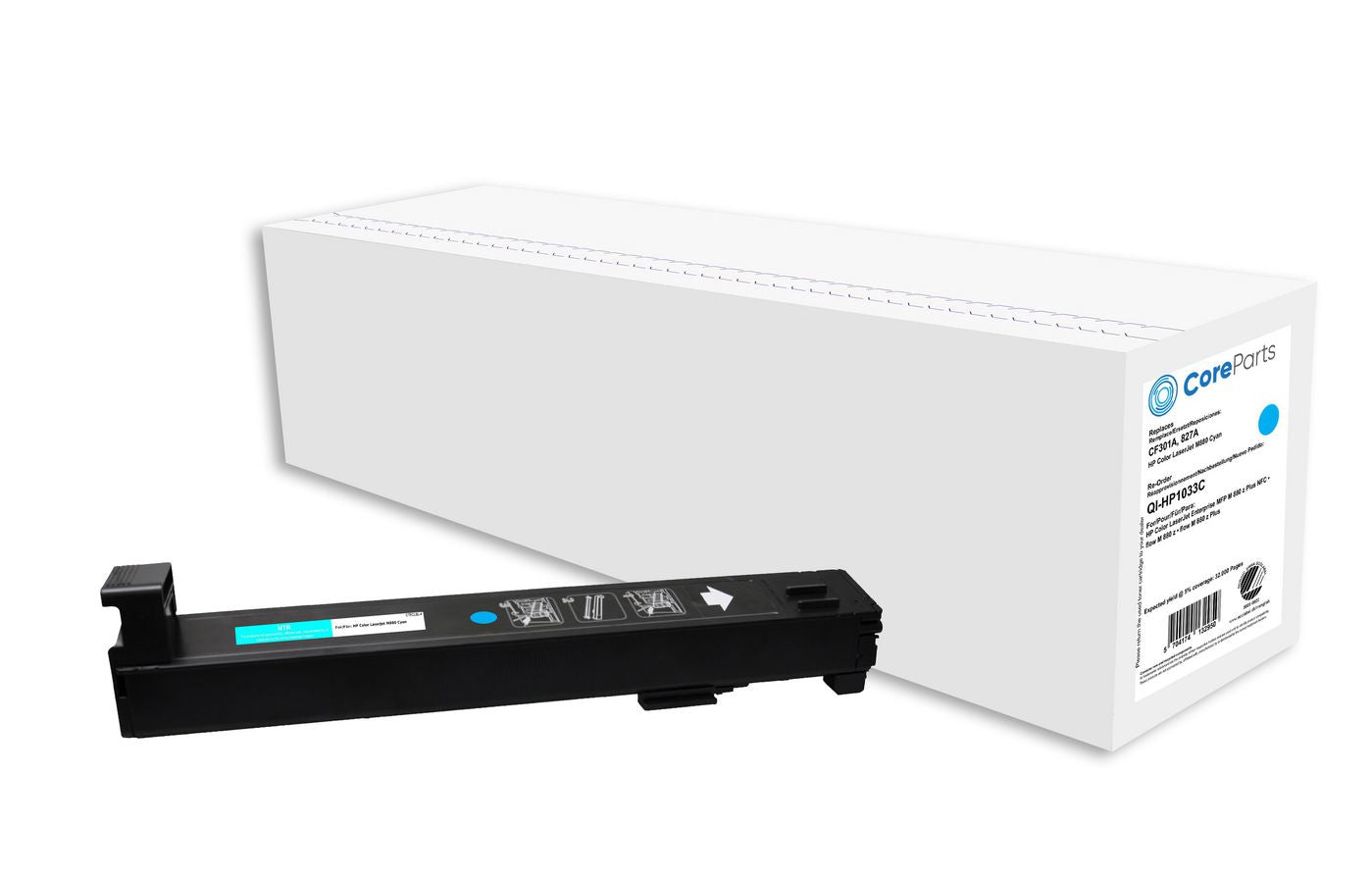 CoreParts Toner CF301A – Cyan, 32000 Seiten – für HP Color LaserJet M880 (827A)