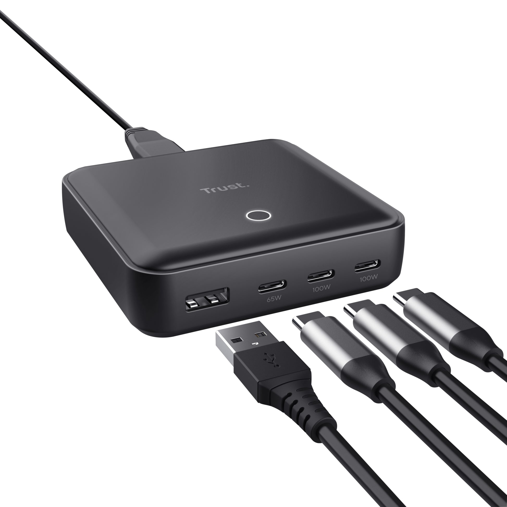 Trust Maxo Ladegerät – 100 W, 4× USB-C