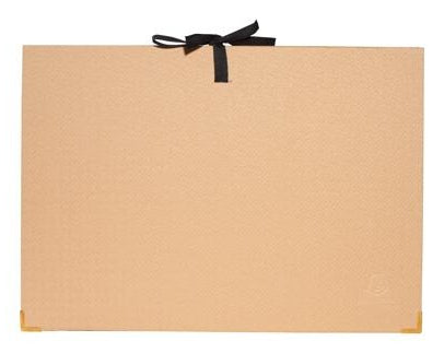Exacompta Sammelmappe, für A4, Karton, beige, mit Bändern