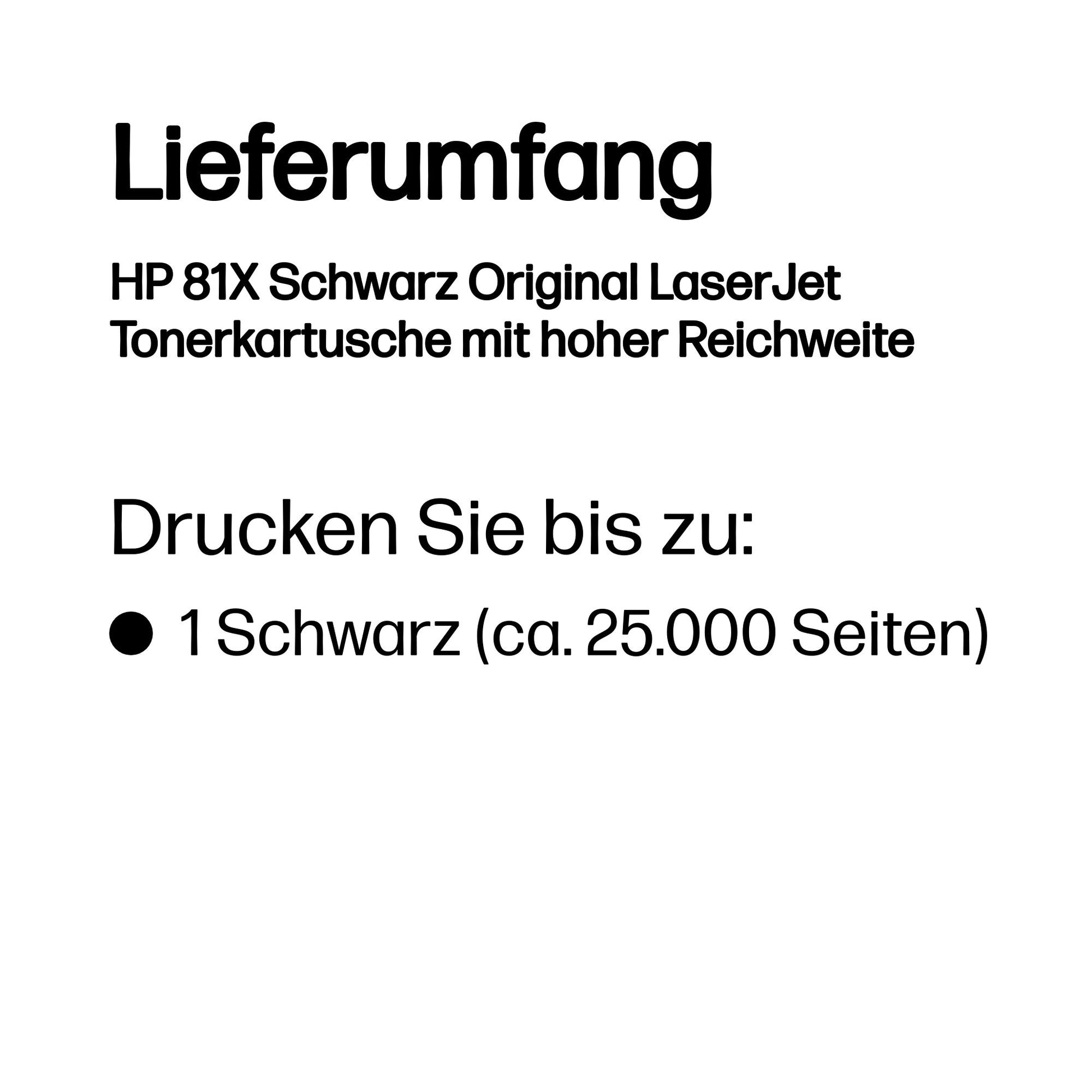 HP Toner 81X – schwarz, 25000 Seiten
