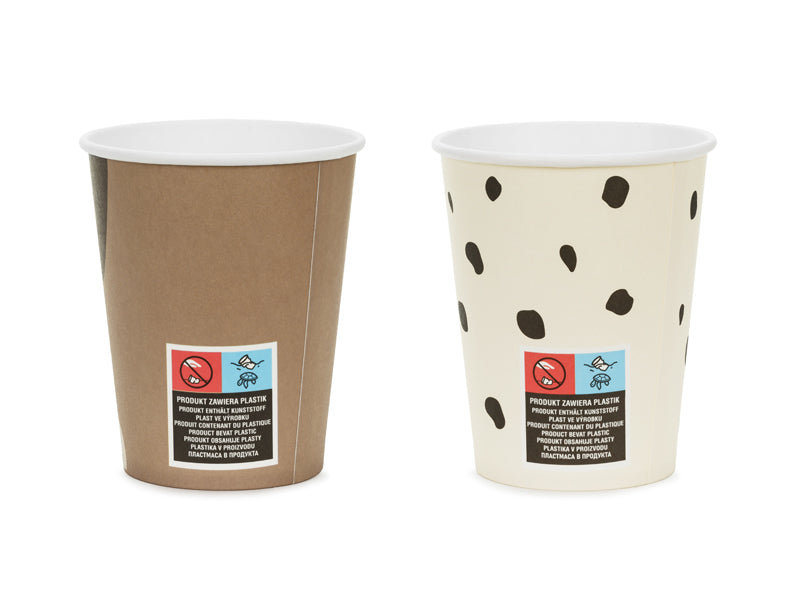 PartyDeco Becher, Papier/Karton – 2,2 dl, mehrfarbig – 6 Stk.