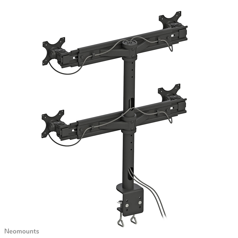 Neomounts FPMA D700D4 – Tischhalterung, Quad, Tischklemme, bis 30", VESA 75 × 75 mm, 32 kg, neigbar, schwarz