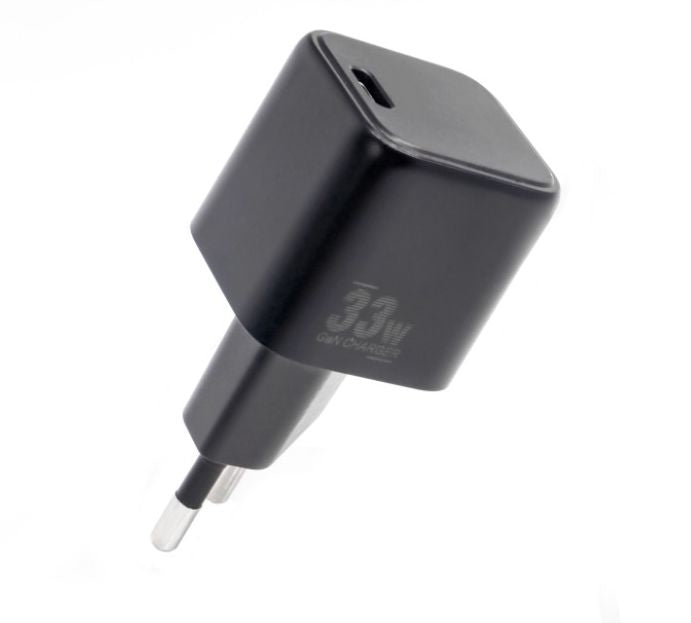 CoreParts USB-Ladegerät 33 W – USB-C×1, PD, GaN – EU-Stecker (Typ C) – Schwarz