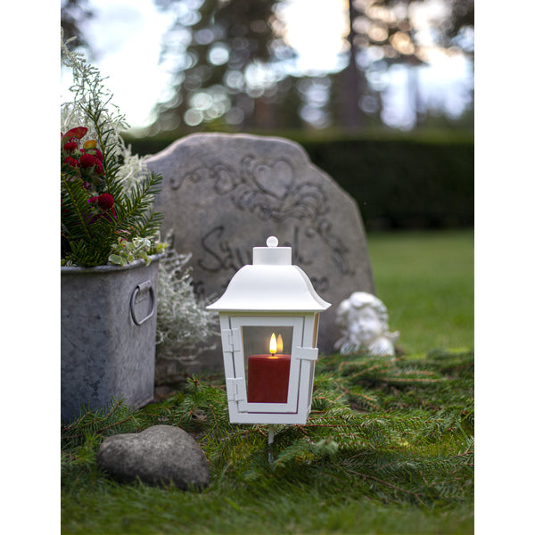 Star Trading LED-Kerze Paula – Ø 6,1 × 10 cm, 0,02 W, Warmweiss, Rot, batteriebetrieben, Timer