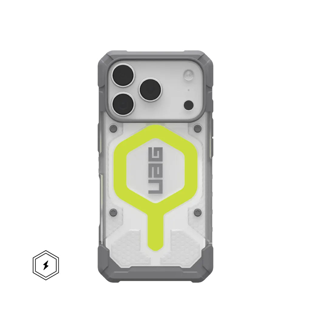 Urban Armor Gear UAG – Backcover – für Apple iPhone 17 Pro – transparent/neongelb – TPU, MagSafe-kompatibel