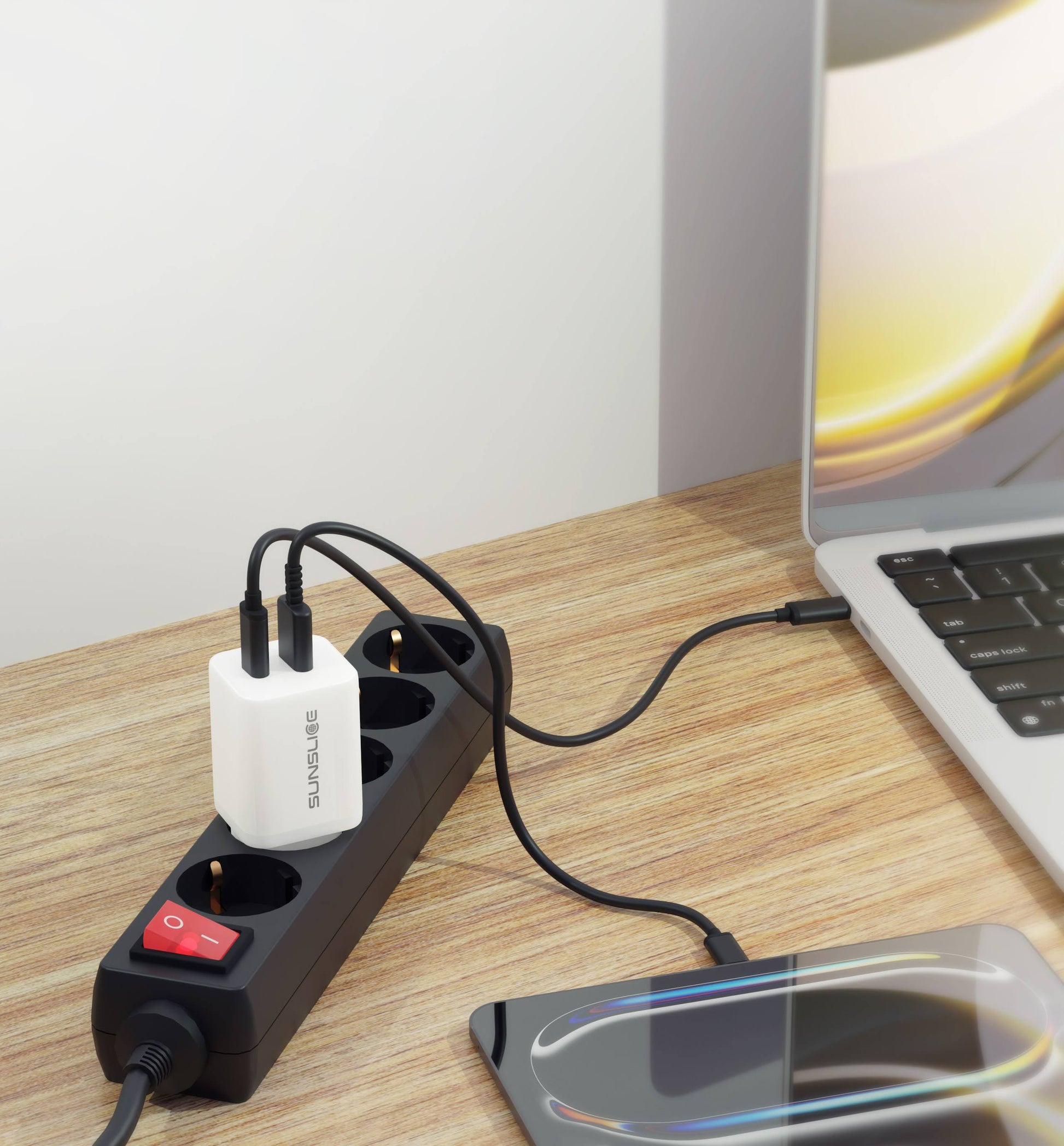 Sunslice Emperion 65 Pro USB-Ladegerät 65 W – USB-C×1 – PD, GaN – Weiss