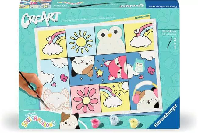 Ravensburger CreArt – Malen-nach-Zahlen-Set – Squishmallows – 24 × 18 cm – ab 12 Jahren