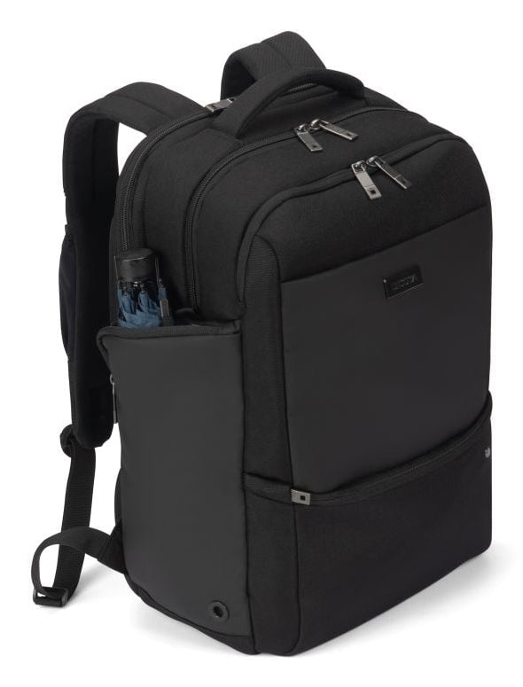 DICOTA Notebook-Rucksack bis 16" – abschliessbar, aus recycelten Materialien – Schwarz