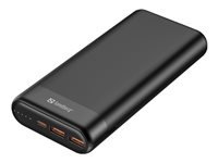 Sandberg Powerbank 20000 mAh, PD 65 W, für Smartphones, Schwarz