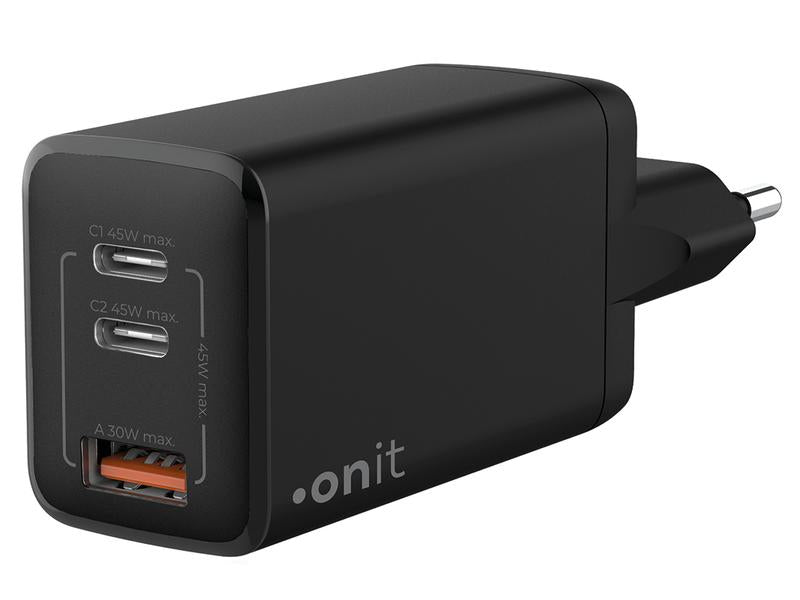 ONIT F01426 USB-Wandladegerät 120 W – USB-C×2, USB-A×1 – PD 3.1, PPS, GaN – Schwarz