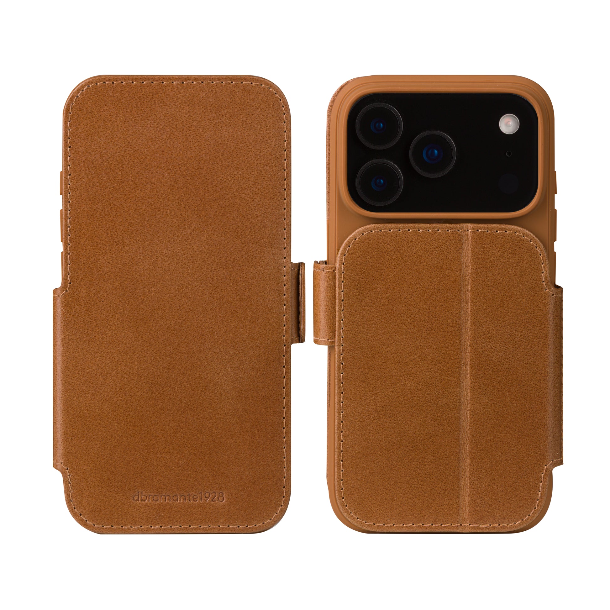 dbramante1928 Copenhagen Wallethülle – für Apple iPhone 17 Pro, mit Ständer, 3 Kartenfächer, Leder, Beige
