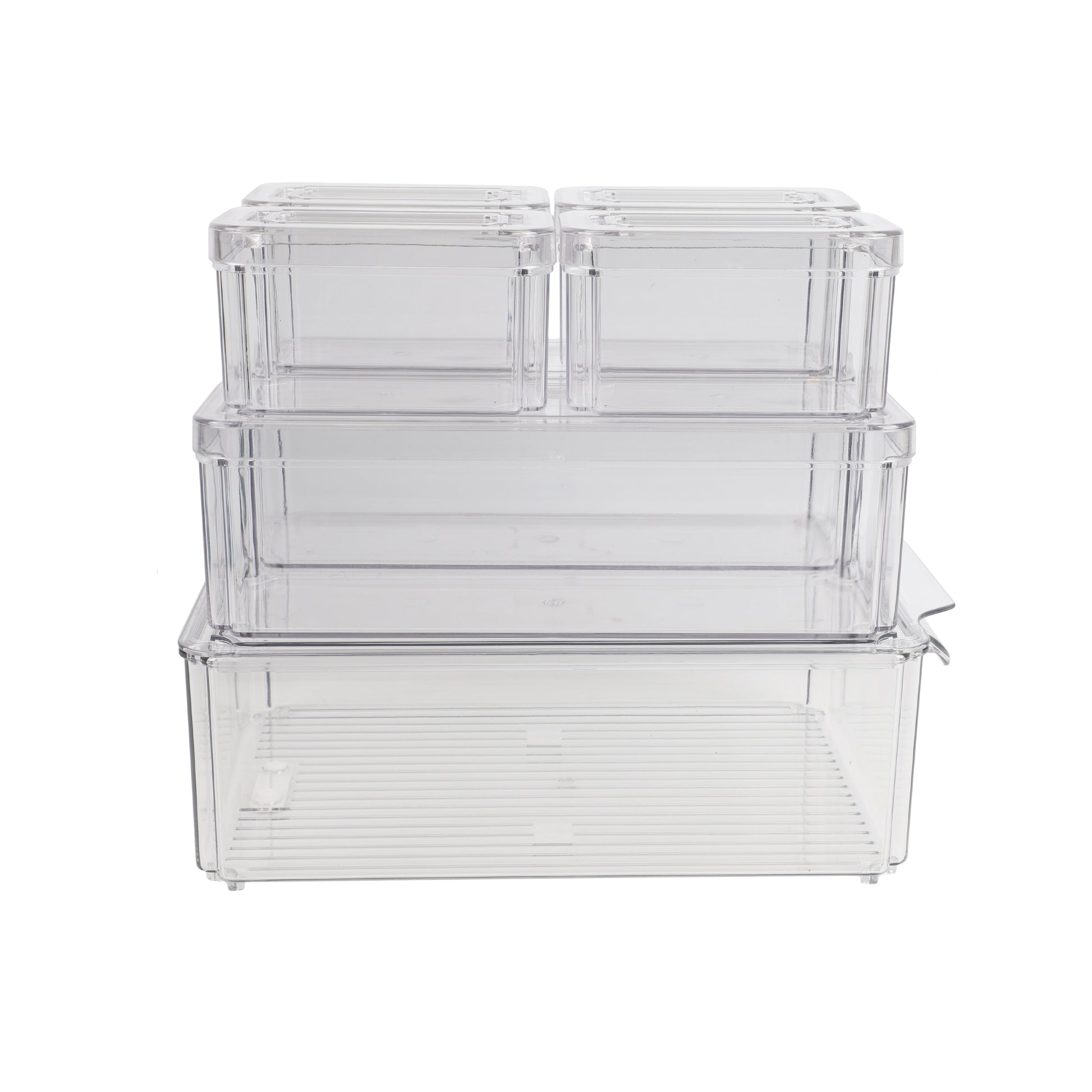 Nordic Quality Vorratsdose, 7-teilig, 3 Grössen, 30 × 20 × 9,8 cm, PET, BPA-frei