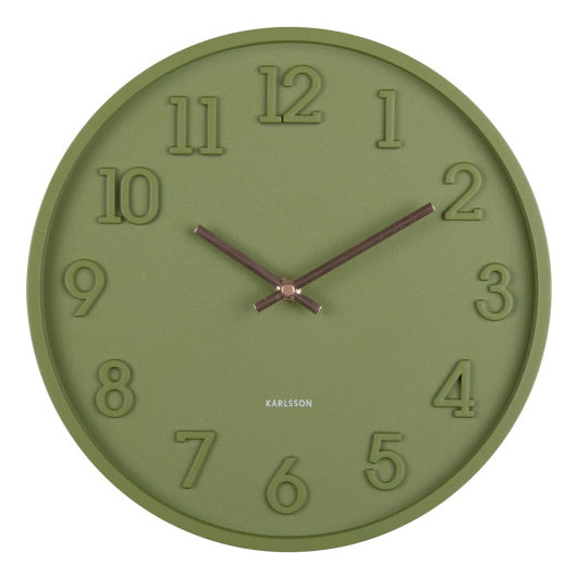 Karlsson Wanduhr Calma – Ø 30 cm, grün, Kunststoff