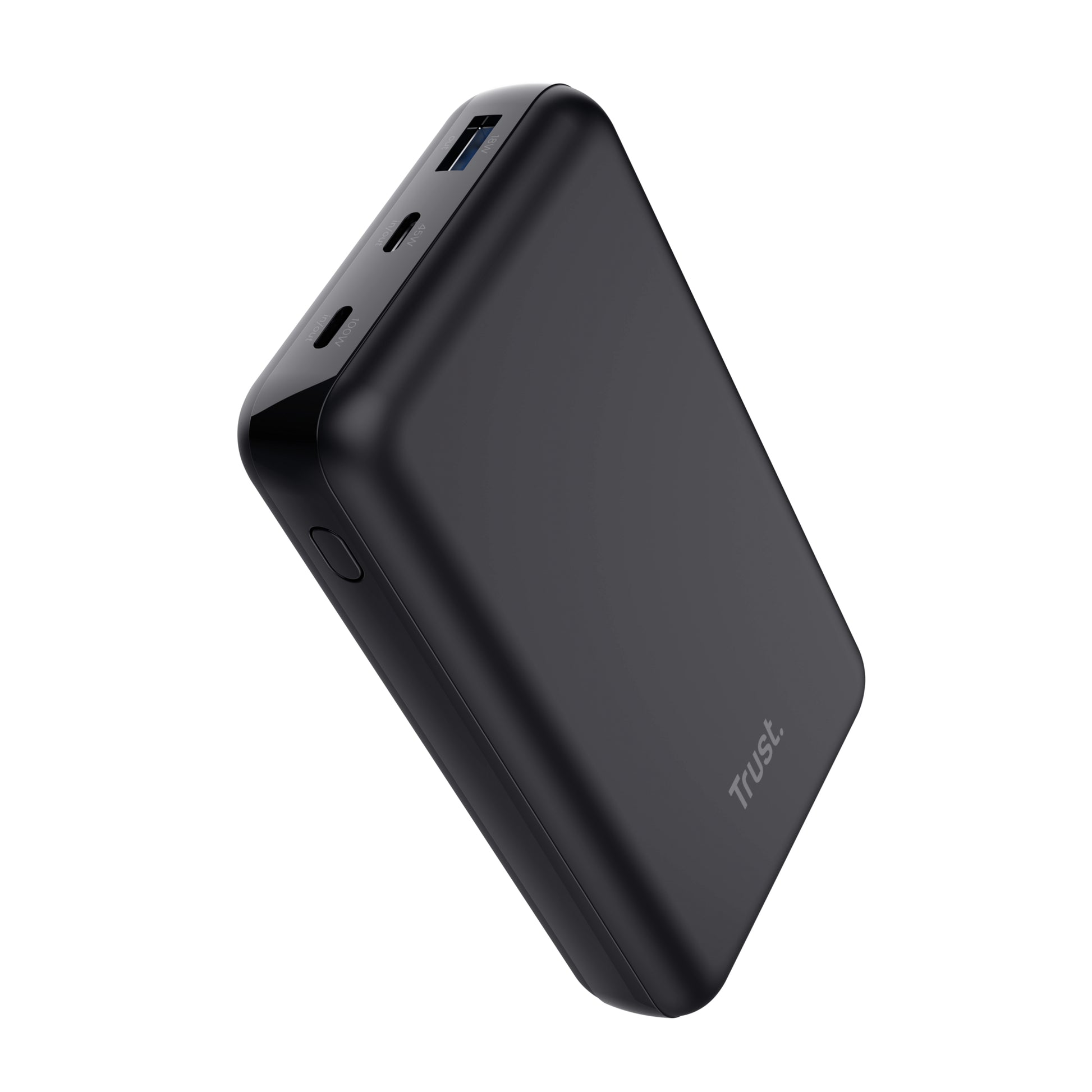 Trust Powerbank 10000 mAh, PD 100 W, 2× USB-C, 1× USB-A, Schwarz
