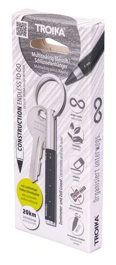 TROIKA Schlüsselring Endless to go – Aluminium, Schwarz/Silber, 30 × 96 × 8 mm